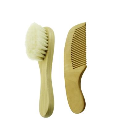 Beavorty 2pcs Wooden Play Food Set Wooden Hair Brush Newborn Set Baby Hair Brush Toddler Play Set Toddler Hair Comb Bathing Brush Shower Scrubber Wooden Comb and Brush Hairbrush Bath Brush