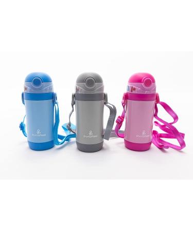 Primo Passi Insulated Straw Water Bottle for Kids - 12oz Thermos Bottle (Pink) - Buy Online on SooperMarket.com