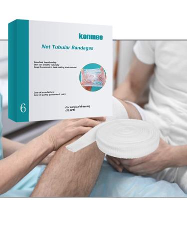Konmee 6 Fix Net Tubular Bandage - Elastic Net Wound Dressing for Knee/Calf/Ankle - 32.8FT Long - Buy Online on SooperMarket.com