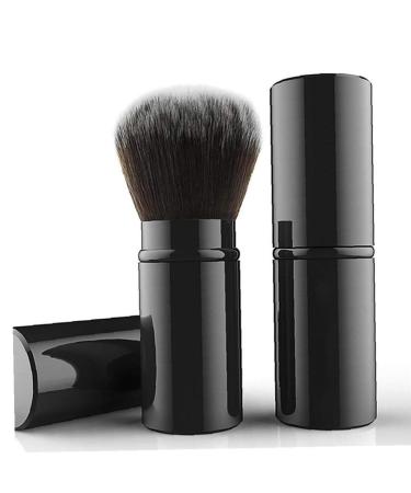 1pc Retractable Foundation Blending Blush Highlighter Brush Portable Comestic Brush for Cream Powder Women Girl Face Make Up Supplies Black