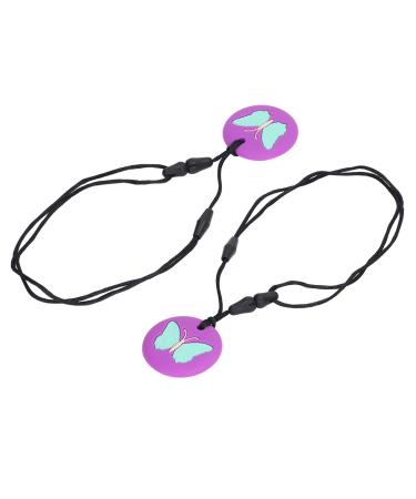 Chew Chain Easy to Clean 2-Piece Portable Sensory Chew Chain for Toddlers (Purple)