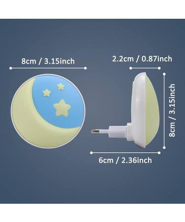Annmore Night Light Socket for Children - Twilight Sensor Orientation Lights for Newborns | 2-Piece Baby Slumber & Breastfeeding Essentials in Moon Yellow - Buy Online on SooperMarket.com