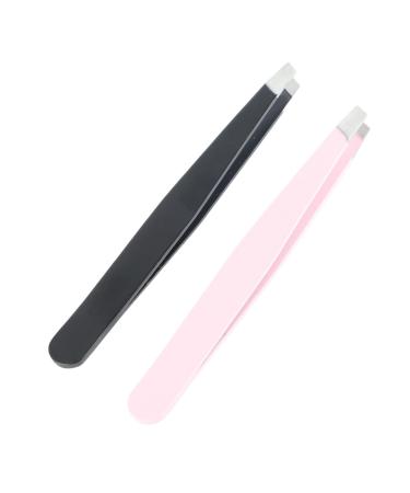 2 Piece Set Tweezers for Hair Women Flat End Tweezers for Hair Women Stainless Steel Eyebrow Tweezers Hair Removal Clips Makeup Tool