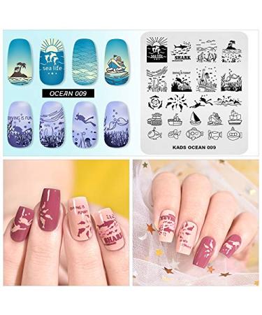 Alexnailart Ocean Theme Nail Stamping Plate - Unique Manicure Tool for Stunning Nail Art - Buy Online on SooperMarket.com