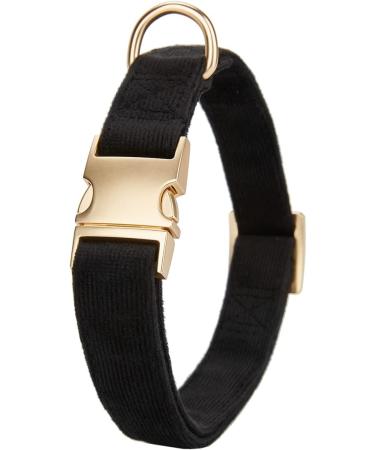 YUDOTE Ultra-Soft Cotton Dog Collar for Small Dogs with Sensitive Skin - Black S (1 Pack) - International Shipping Available - Buy Online on SooperMarket.com