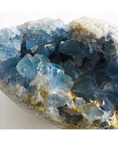 1pc Natural Blue Celestite Crystal Geode Specimen Heart Cluster 900g-1000g for Decoration Gift - Buy Online on SooperMarket.com
