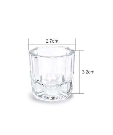 2PCS Glass Crystal Dappen Dish with Lid for Nail Art - Clear Mini Bowl Cups for Liquid Powder Mixing | ConStore Nail Art Tools - Buy Online on SooperMarket.com