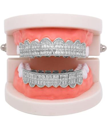 Dentures Gold Plated Brass Hip Hop Denture Set Tooth Decorative Bracket for Festivals(silver) - Buy Online on SooperMarket.com