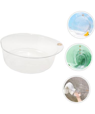 OFFSCH Transparent Plastic Washbasin Wash Basin Plastic Face Cleaning Basin Salon Washing Basin Wash Plastic Basin Foot Soaking Basin Kitchen Sink Bowl Wash Bowl Vegetable Bowl Baby Large Transparent 26.7x25.7cm - Buy Online on SooperMarket.com