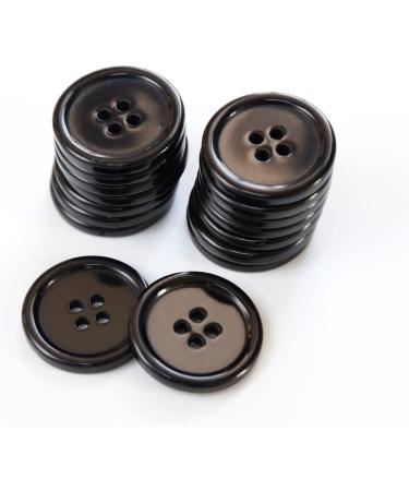 50PCS GANSSIA 1 Inch Black Resin Sewing Buttons for DIY Craft Decoration - Buy Online on SooperMarket.com