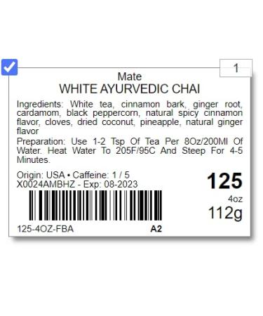 Tealyra White Ayurvedic Chai Tea - Sweet & Spicy Blend with Cinnamon & Ginger - Antioxidant-Rich White Tea - Low Caffeine - 112g (4oz) Pack of 1 - Buy Online on SooperMarket.com