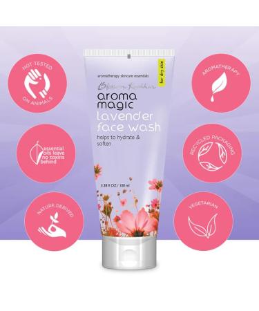 Aroma Magic Lavender Face Wash | Hydrating & Soothing Cleanser for Dry Skin | Anti-Aging Benefits | Refreshing 3.38 Fl Oz - Buy Online on SooperMarket.com