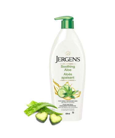Jergens Soothing Aloe Moisturizer & Body Lotion for Dry Skin (620 mL) 620 ml (Pack of 1)