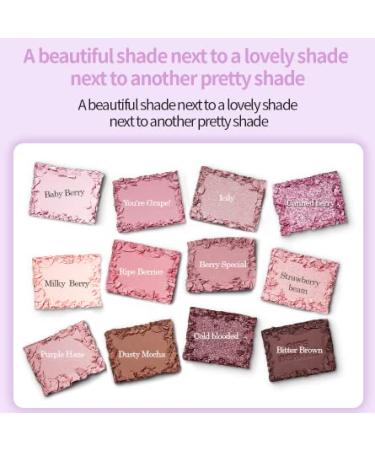 HOLIKA HOLIKA My Fave Vibe Eye Palette 02 Ripe Berries - 12 Berry Shades | Matte Shimmer Glitter Eye Shadow - Korea Beauty & Kbeauty - Buy Online on SooperMarket.com