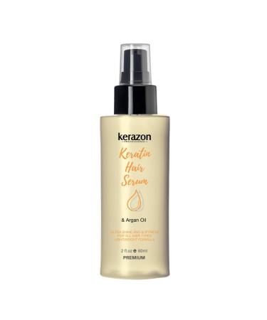 KERAZON Keratin Hair Serum Argan Oil Smoothing Dry Damage Repair Treatment Premium Formula  Anti Frizz Hair Protection