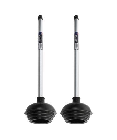 NEIKO 60170A Toilet Plungers | Dual Pack | Patented All-Angle Design | Heavy Duty | Aluminum Handle | Residential Commercial and Industrial Building Sanitation Use Dual Pack Plunger 19" Handle