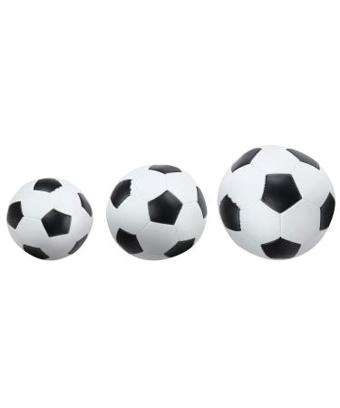 Lena 62161 - Soft - Sports balls 3 Set motif football black / white size soft balls 7 cm 9 cm and 14 cm on the net game balls for children from 1 year soft foam balls for playing and swimming