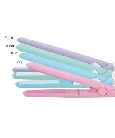 2-in-1 Mini Hair Smooth & Curling Iron - Portable Travel Ceramic Styler for Women & Short Hair - Blue - Buy Online on SooperMarket.com