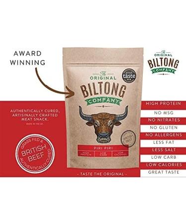 Piri Piri Biltong - High Protein Healthy Snack from British & Irish Beef | 250g Pack - The Original Biltong Company - Buy Online on SooperMarket.com