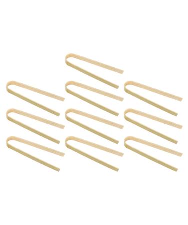 Cabilock Bread Starter 10Pcs Wooden Kitchen Tongs Toast Tongs Bread Food Clamp for Holding Toast Bacon Muffin Fruits Cake Snacks Sandwich Toaster Press