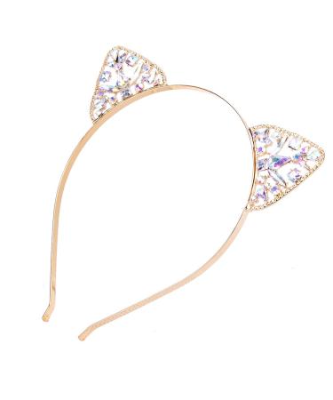 AWAYTR Crystal Cat Ears Hair Hoop Headband - Floral Hair Accessories for Women and Girls | Perfect Christmas Gift - Buy Online on SooperMarket.com