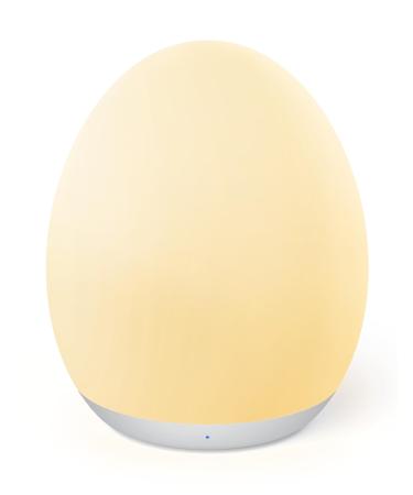 Synighty children baby still light Dimmable with 8 color change 1h timer memory function mountaineering hooks type C charging connection Silicone LED bedside lamp egg to breastfeed (white) a white
