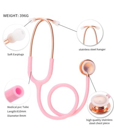 Scienlodic Professional Double Head Stethoscope | Home & Clinical Use | Customized Gold-Plated | High-End Pink - Buy Online on SooperMarket.com
