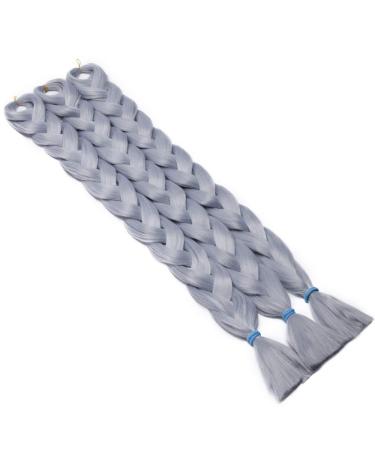 Tess Braids Extensions Art Hair Crochet Jumbo Braids | Synthetic Braiding Hair 165g 41 (100cm) - Silver Gray 104cm | International Shipping Available - Buy Online on SooperMarket.com