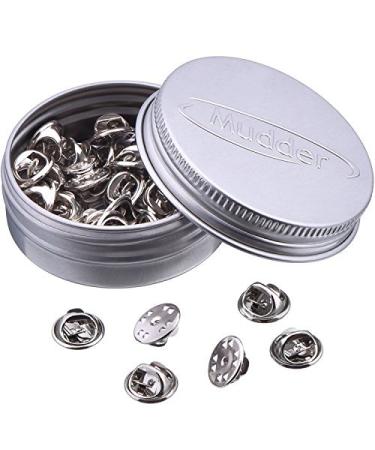 50 Pieces Pin Backs Sliver Lapel Pin Backs Butterfly Clutch Pin Backs Replacement Metal Enamel Pin Backing for Craft Making