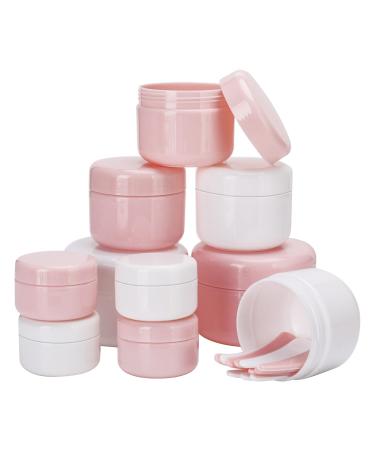 Heyu-Lotus Travel Pots for Toiletries 10 Pcs Travel Pots Cosmetic Sample Jars 20ml/50ml/100ml Sample Pots with Spatulas Tool for Cream Make-up Sample Glitter Nail Art Storage (Multi)
