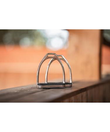 Equinate Stirrups Luna 10cm Stainless Steel | Anti-Slip Rubber Tread | Durable for Adults & Children | Set of 2 - Buy Internationally - Buy Online on SooperMarket.com