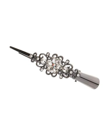 Hellery ladies hair clip made of hair clip clip crocodile hair clips hairdresser sectioning clips combi clip with rhinestone decoration white