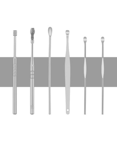 6pcs Stainless Steel Earwax Removal Kit | Ear Curette & Wax Remover Tool with Storage Bin - Buy Online on SooperMarket.com