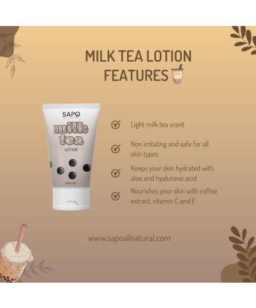 Milk Tea Lotion - Moisturizing Hand & Body Cream with Boba Scent - Aloe, Hyaluronic Acid, Vitamin C & E - 2.3 Fl Oz - Buy Online on SooperMarket.com