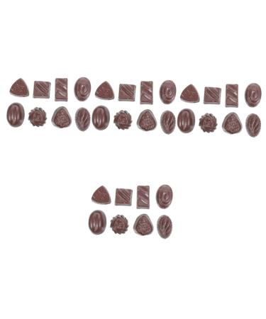 HEMOTON 32 Pcs Simulation Chocolate Realistic Fake Food Props Candy Simulated Chocolate Art Charms Flatback Chocolate for Diy Craft Dessert Turkey Children Supply Bars Pvc Mini Assorted 3d