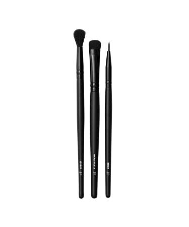 e.l.f. No Budge Brush Trio, 3-Piece Eyeshadow Brush Set For Applying & Blending Color, Use With The No Budge Cream Eyeshadows, Vegan & Cruelty-Free