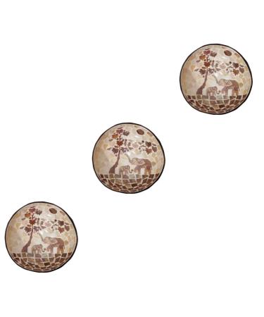 HOMSFOU 3 Pcs Coconut Shell Dishes Dessert Bowls Ice Cream Bowls Food Bowl Snack Bowls Nuts Bowl Cereal Bowl Sundae Cups Desktop Decor Shell Bowl Wooden Salad Bowl Coconut Bowl Spoon Candy 15X7CMx3pcs As Shownx3pcs