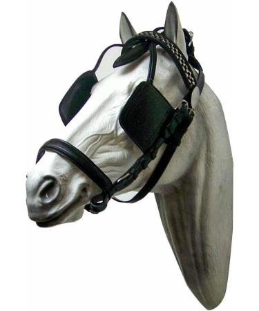Brama West Shetty Black Horse Driving Bridle with Blinker - Premium Driving Headpiece for Equestrian Excellence - Buy Online on SooperMarket.com