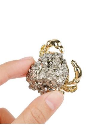1pcs Crab Shape Natural Stones Pyrite Crystals Quartz Home Decor - (Color: 1) Obelisk