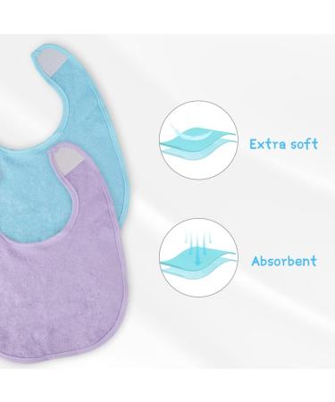 Vicloon Baby Bandana Dribble Bibs Set - 8pcs Unisex Infant Teething Bibs in Blue/Green/Grey/White - Soft, Absorbent, Adjustable with Velcro - Buy Online on SooperMarket.com