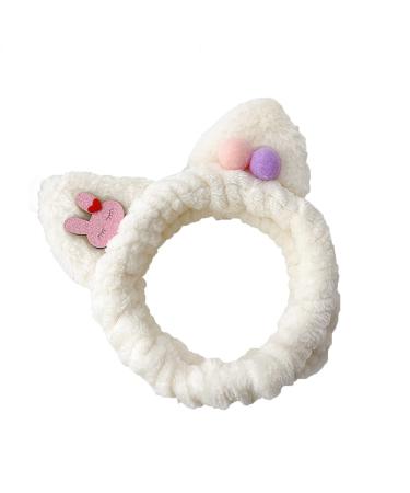 JSGHGDF Headband Plush r Cat Ears Headbands Makeup Hairband -slip Kitten Ear r Head Wrap Elastic Headbands 1
