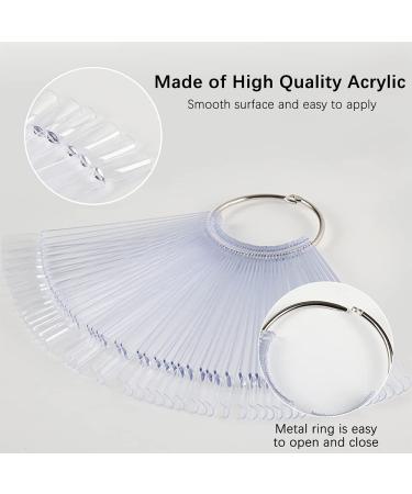 FHDUSRYO 300pcs Clear Nail Swatch Pop Sticks | Nail Colour Display Art Tips with Metal Rings - Ideal for Nail Salons & Beginners - Buy Online on SooperMarket.com