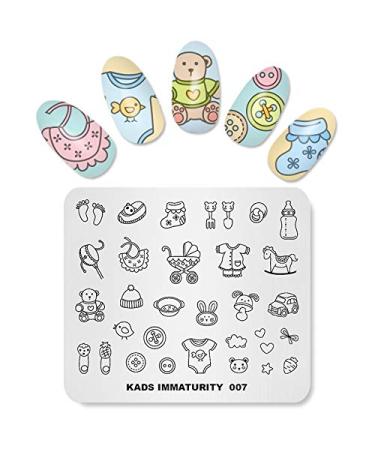 Alexnailart Nail Stamping Plate Cartoon Theme Image Design Templates Baby Toy Feeding bottle Pattern Manicure Print DIY Nail Art Tools IM007