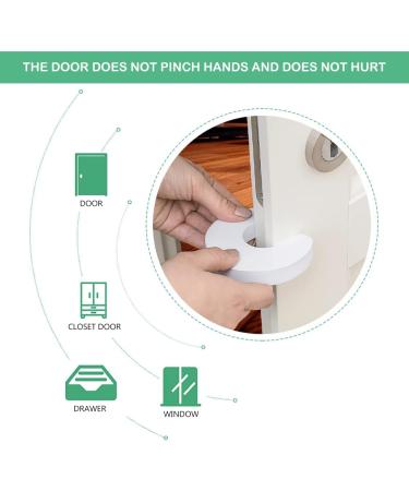 Child Safety Door Stoppers - 6 Pcs Anti-Slam Foam Guards for Kids | Door Finger Guards for Children - White - Buy Online on SooperMarket.com