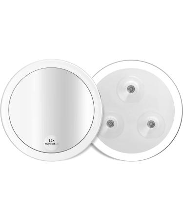 6-Inch Snowflakes Travel Magnifying Mirror with 15x Magnification and Suction Cups for Easy Makeup Application and Precision Grooming - Buy Online on SooperMarket.com