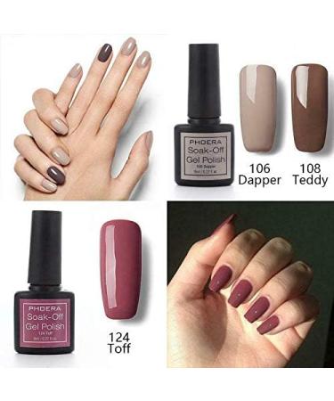 AQUAPURITY PHOERA UV Gel Nail Polish Soak off Color Gellish Base Top Tempered Matte Coat Long Lasting Varnish Manicure Art Polishes Non Smudge Formula 8ML (132 CANDIED) - Buy Online on SooperMarket.com