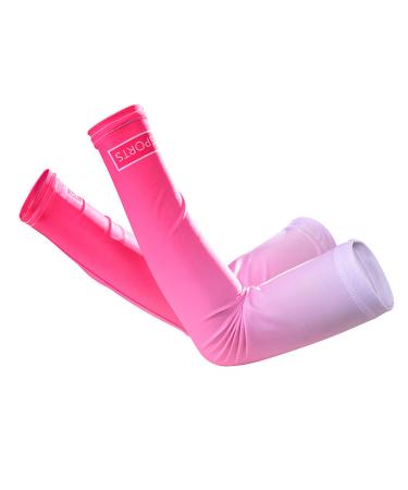WskLinft 1 Pair Arm Sleeve -pilling Breathable Fine Stitching Quick-drying Arm Sleeve for Exercise Pink