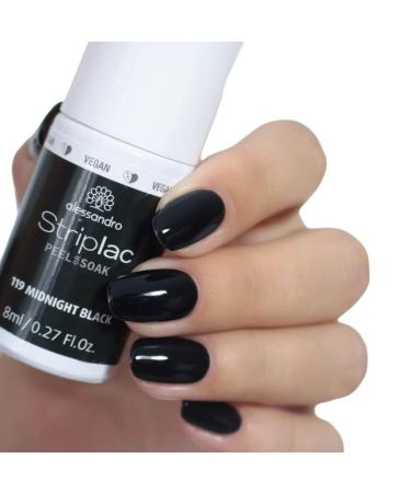 Alessandro Striplac UV Nail Polish Midnight Black | Long-Lasting Peel-Off Vegan 8ml - International Shipping Available - Buy Online on SooperMarket.com