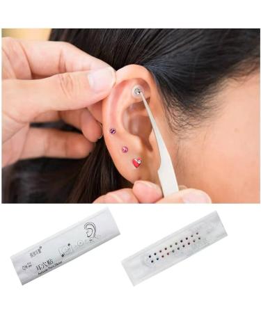 Pink and White Crystal Gem Stone Magnetic 24k Gold Bead Clear Tape Auricular Sticker Ear Seeds Ear Acupuncture - Buy Online on SooperMarket.com