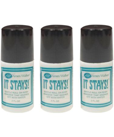 Ames Walker AW It Stays Body Adhesive 2 oz. - Wig-Bra-Hosiery Glue (3 Bottles) - Buy Online on SooperMarket.com